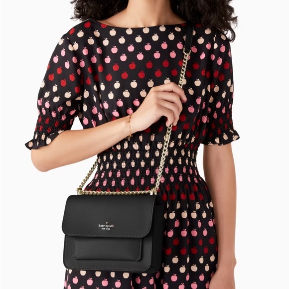 NWT Kate Spade Remi Flap Chain Crossbody Box Bag in Black - Picture 4 of 11